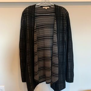 Black long open cardigan